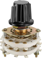 4P4T 4 Pole 4 Position 2 Deck Band Channel Rotary Switch Selector with Knob