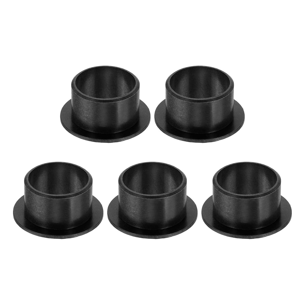 5Pcs Flanged Sleeve Bearing, Plastic Bushing ID 14mm x OD 16mm x Length 10mm POM Bushing, Black