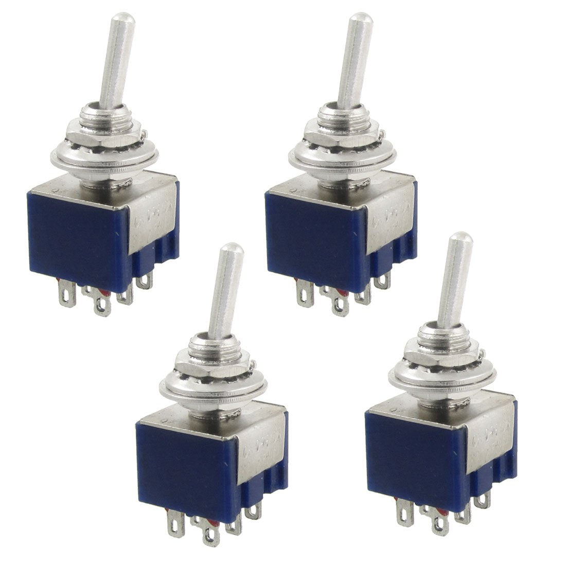 4 Pcs AC 125V 6A Amps ON/Off/ON 3 Position DPDT Toggle Switch