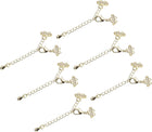80mm Layering Necklace Clasps with Extender Chain, 6Pcs Double Strands Necklace Bracelet Bling Connector for DIY Jewelry Making, Gold Tone