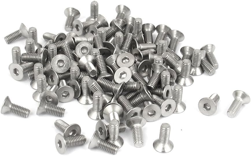 M3 x 8mm Metric Hex Socket Countersunk Flat Head Screw Bolts 100PCS