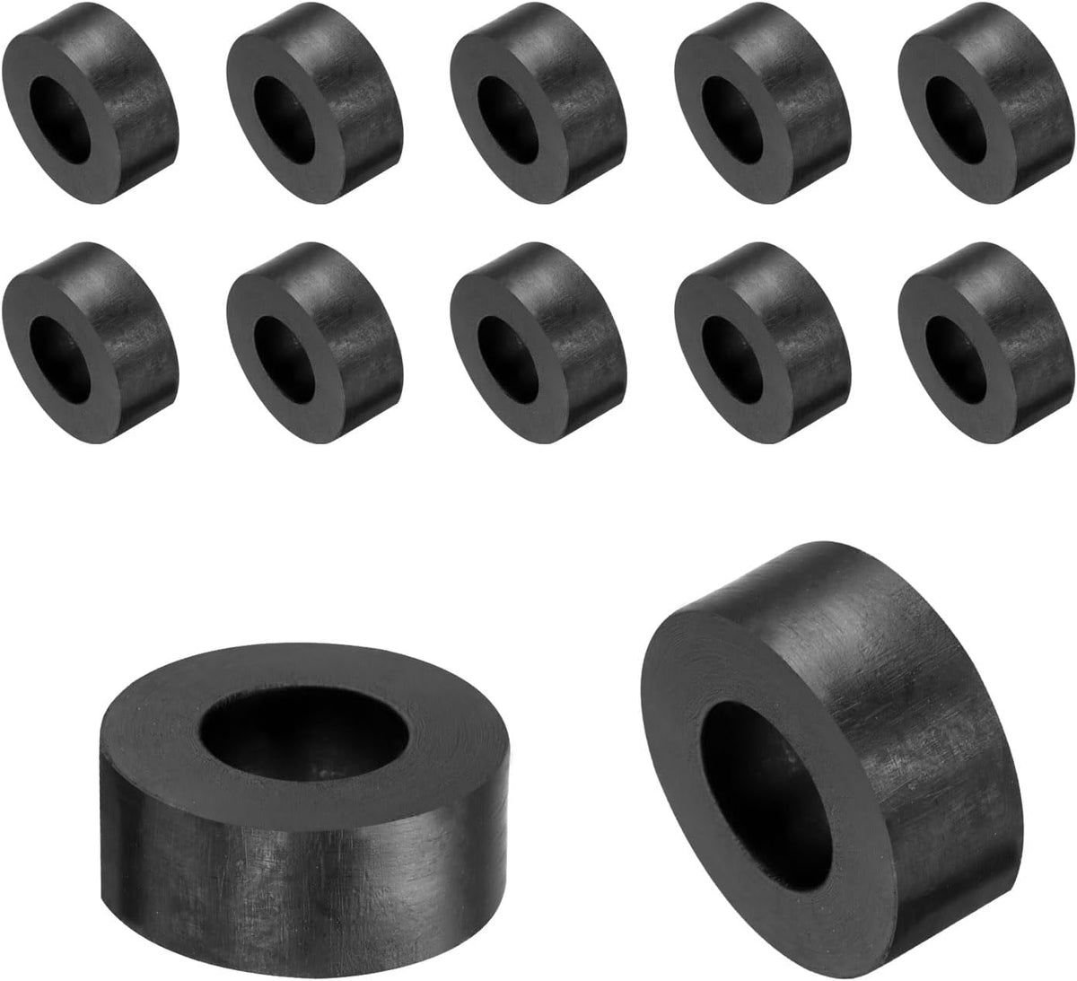 12pcs Rubber Spacers 25mm OD, 12mm ID, 10mm Height Round Anti Vibration Spacer Rubber Bushing Grommets Thick Rubber Washers for Home Car Accessories