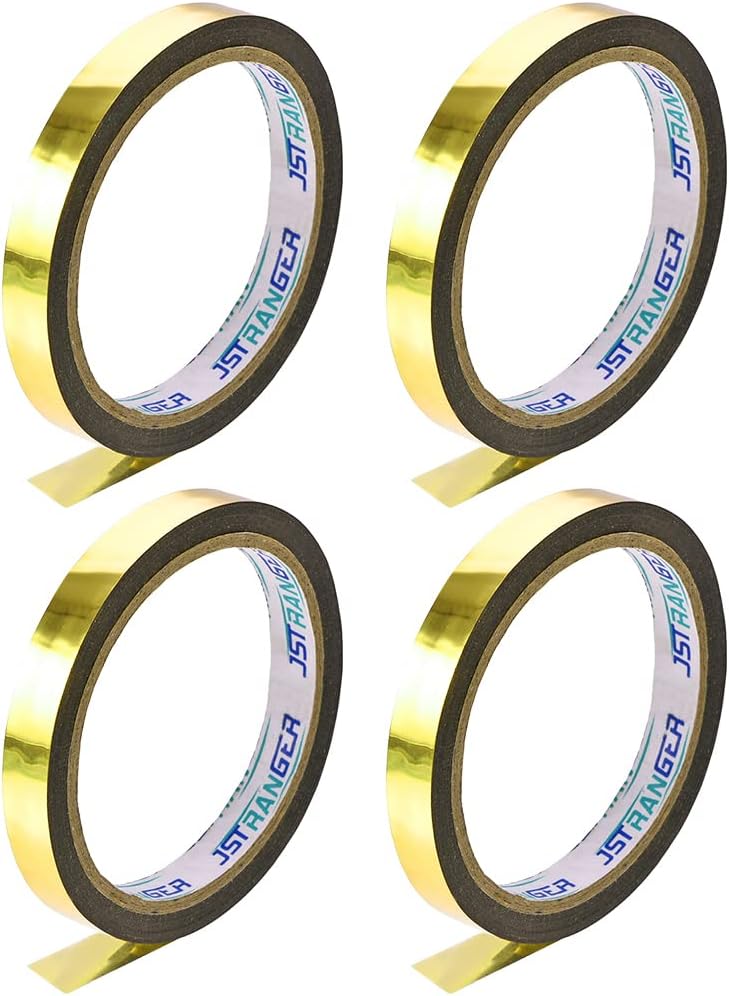 LinkMejor 4 Roll 1/2-inch Wide 30Yard Gold Tone Floral Tape Flower Adhesives Floral Arrangement Kits