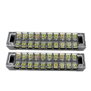 a10091500ux0009 2 Piece Cover Screw Terminal Strip 600V 15A Barrier Block, 10 Position
