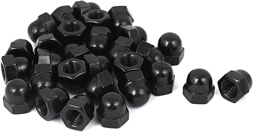 Acorn Hex Cap Nuts - 30Pcs M8 Dome Nuts Carbide Steel Hexagon Decorative Cap Nut for Screws Bolts Black