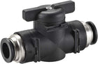 Pneumatic Ball Valve, Push to Connect Shut off Valve, 12mm Inner Diameter, for Air Flow Control, Plastic Zinc Alloy Black