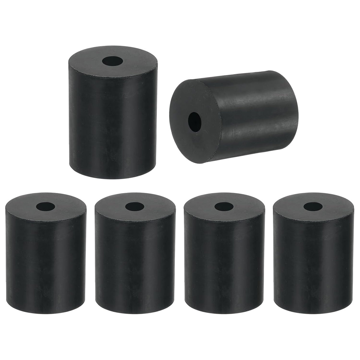 6 Pcs Multi Purpose Rubber Spacer, 0.4" OD x 1.6" ID x 2" Thickness Anti-Vibration Isolation Rubber Bushings Grommets Spacers Washers for Home Cars Boat Accessories (Black)