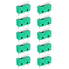 10PCS KW4-3Z-3 Micro Limit Switch SPDT NO NC 3 Terminals Momentary Short Straight Lever Type Green