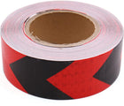 Red Black Arrows Printed Reflective Safety Warning Conspicuity Tape Sticker 25M
