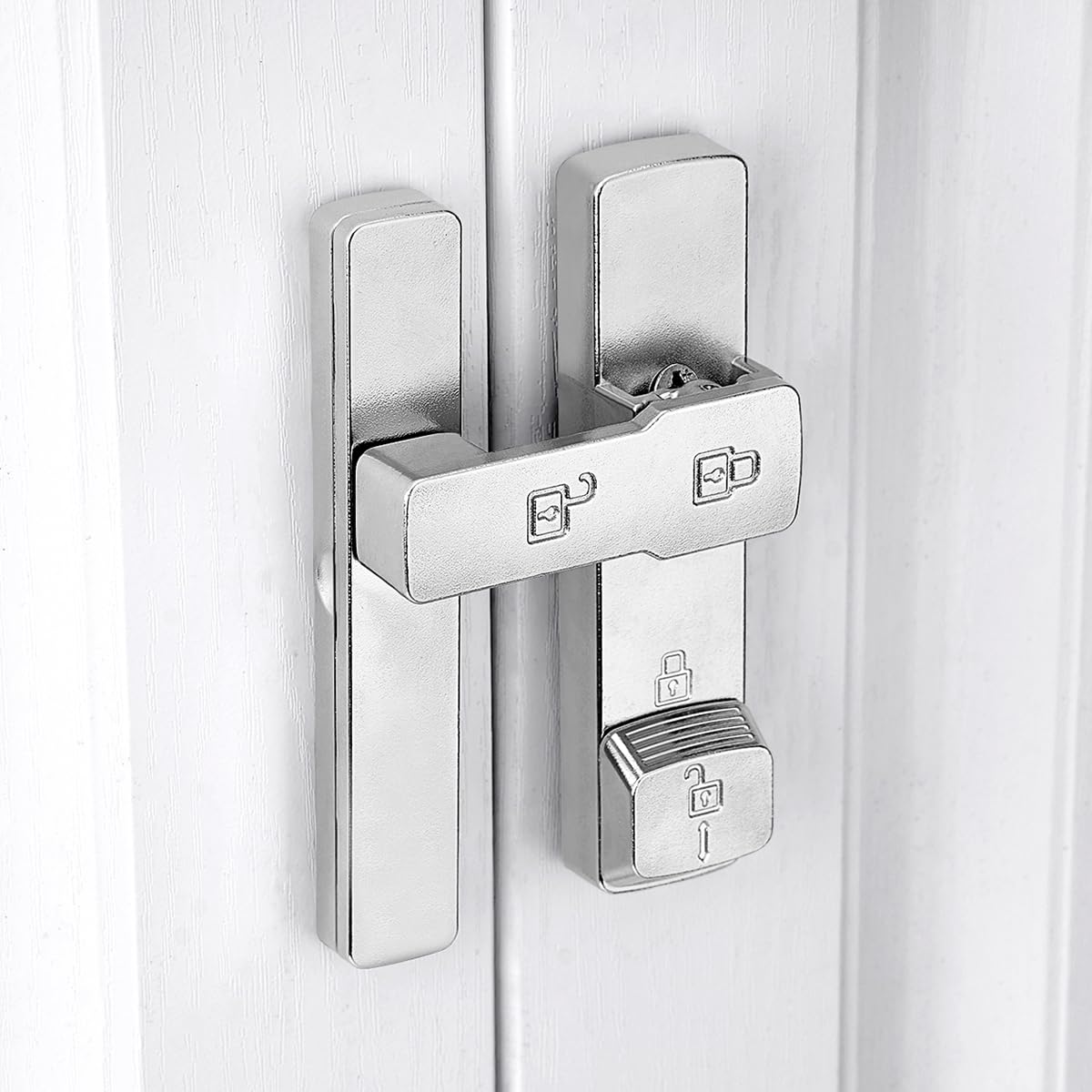 Silvery 180 Degree Barn Door Lock,Flip Gate Latches Hardware