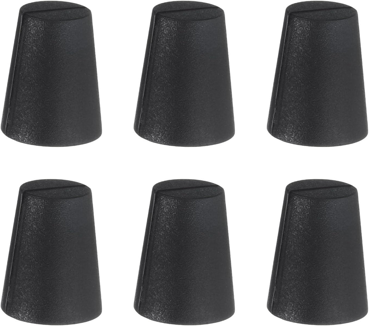 6 pcs, bande de siliconă cu formă tapered, 4mm până la 8mm, stopperuri de gum solid pentru temperaturi ridicate, pentru puncte de țintă, protecție împotriva pulverizării, acoperirii și picturii, negru, 20mm