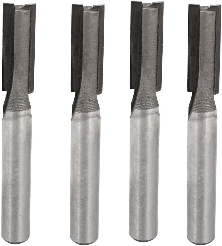 1/4" Shank 5/16" Cutting Dia Double Flutes Straight Router Bit 4pcs