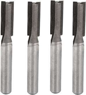 1/4" Shank 5/16" Cutting Dia Double Flutes Straight Router Bit 4pcs