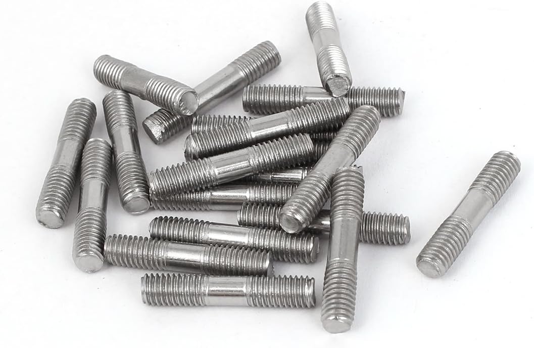 M5x25mm 304 Stainless Steel Double Ended Thread Tight Adjustable Push Rod Stud 20pcs
