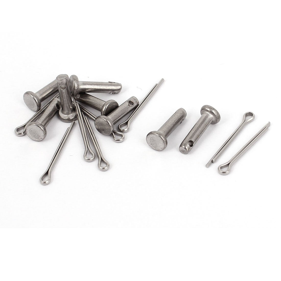 M3 x 12mm Flat Head 304 Stainless Steel Round Clevis Pins 8 Sets