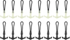 6pcs Luminous Zipper Pulls, Zipper Puller Head Glow in The Dark Anti-Lost Extenders for Outdoor Mountaineering Camping Jackets Luggage Backpacks Handbags, White/Black