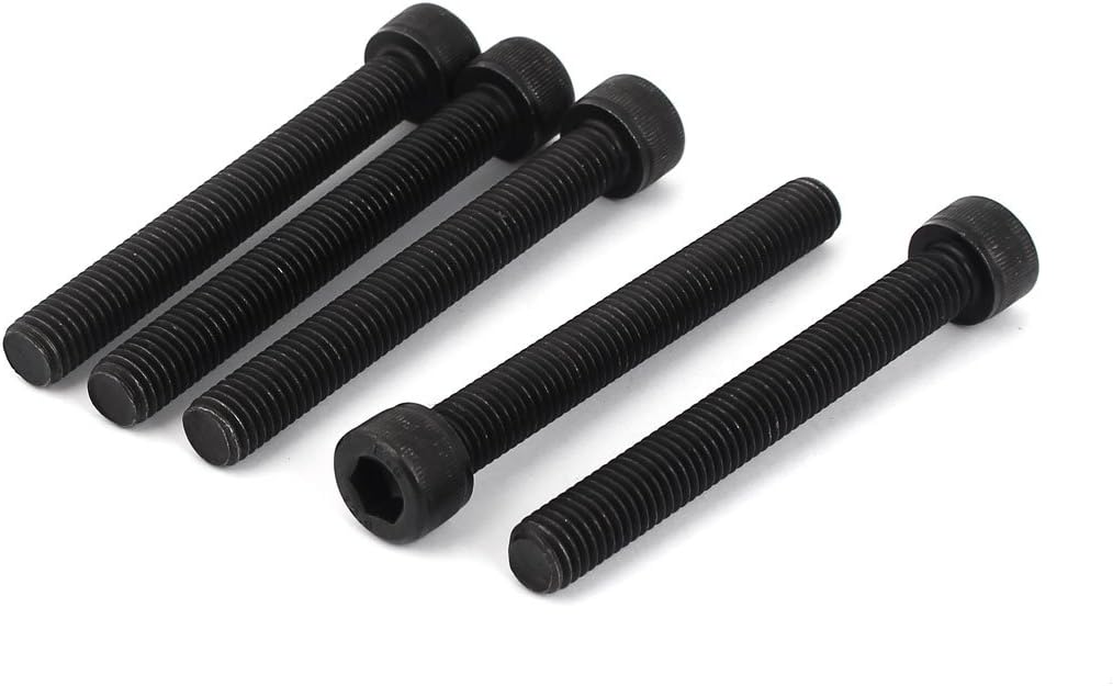 M10 x 80mm Carbon Steel Full Threaded Hexagon Socket Cap Head Screws Bolts 5pcs