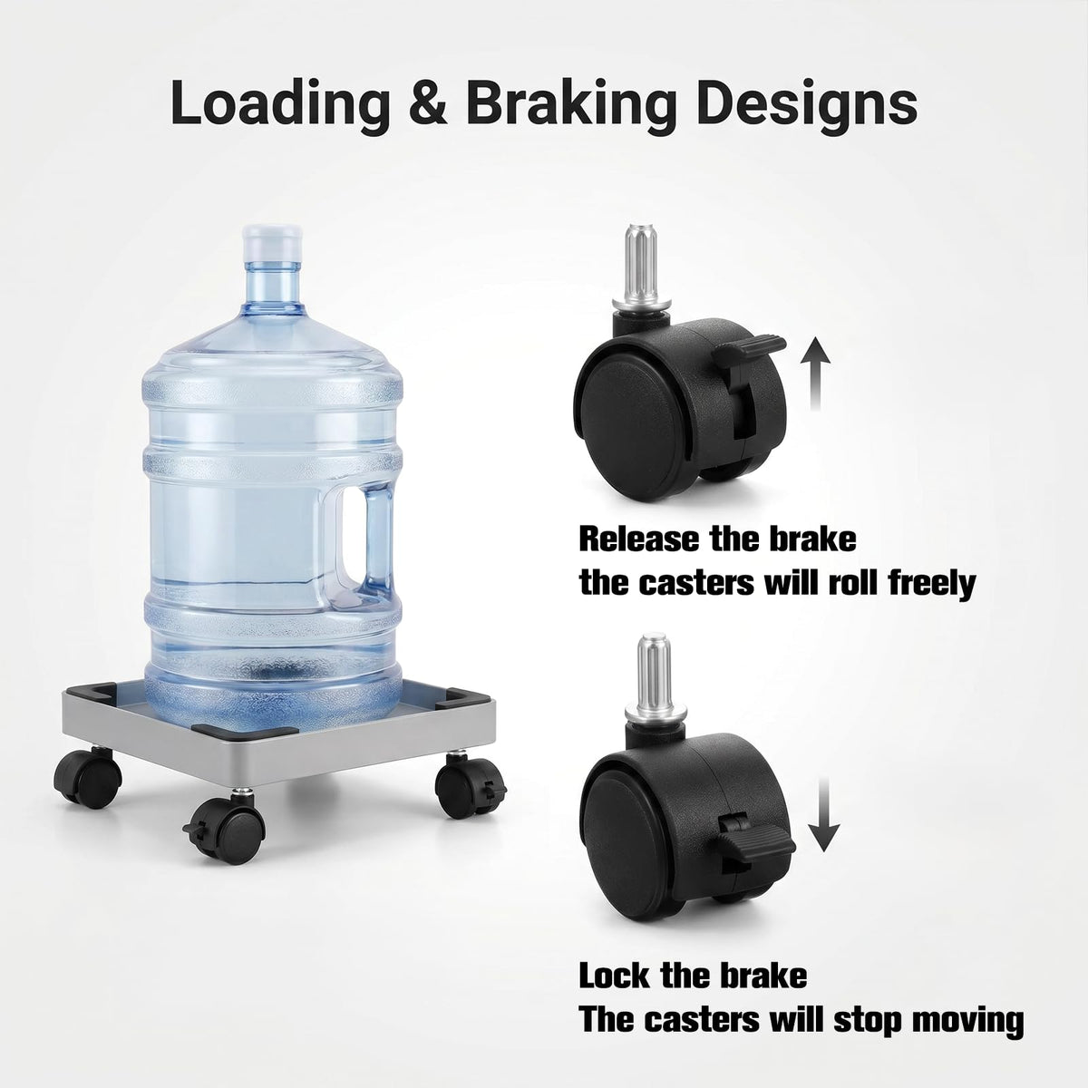 Roda Roda Roda Swivel 4Pcs 1 Inch, Roda Roda Berkekuatan Tinggi dengan Fitur Penguncian