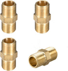 Brass Hex Pipe Fitting 4pcs G1/8 Male x Male Straight Connector