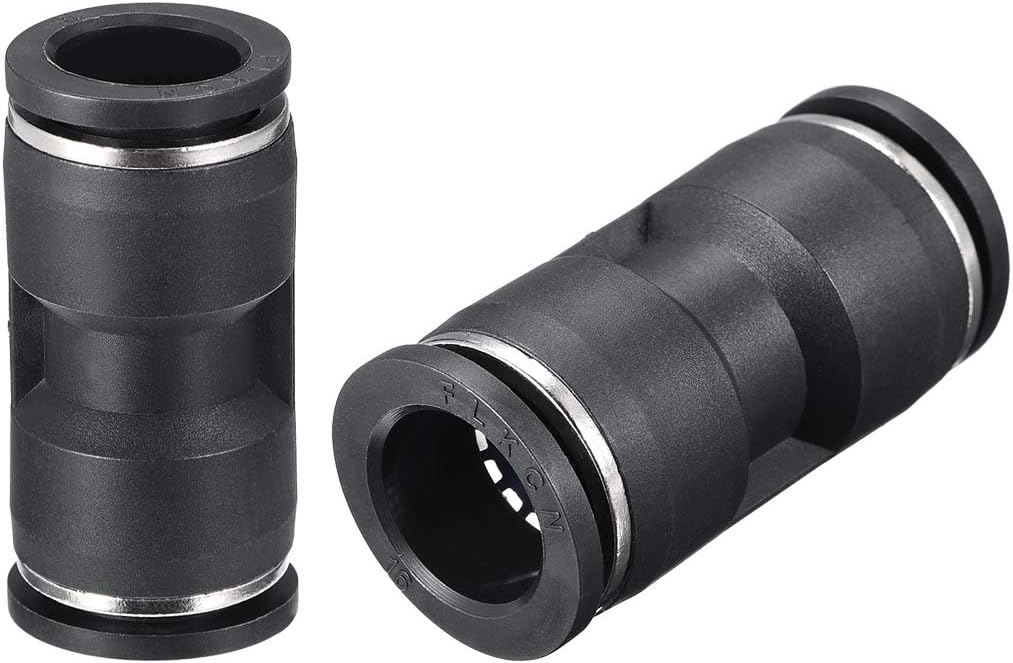 Plastic Straight Union Push to Connect Tube Fitting 16mm OD Push Fit Lock 4pcs