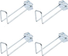 4Pcs Metal Square Peg Board Hooks, 8.1" Heavy Duty Exhibition Display Hooks Square Hole Peg Rod Rack for 3/8" Spaced Pegboards, Retail Shelf Rack Hook, Silver