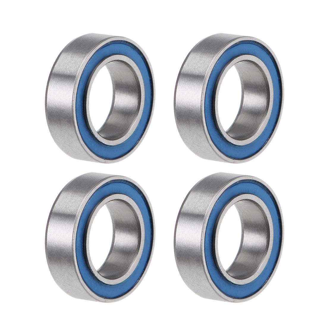 MR106-2RS Deep Groove Ball Bearings 6mm Inner Dia 10mm OD 3mm Bore Double Sealed Chrome Steel Blue Seal Z2 4pcs