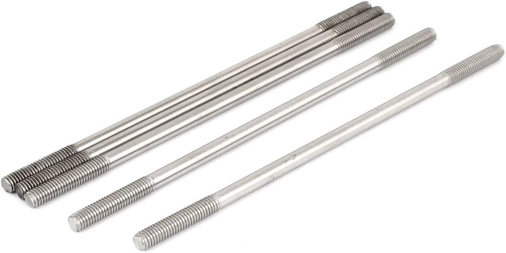 M6x160mm 304 Stainless Steel Double End Threaded Stud Screw Bolt 5pcs