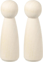2 Pack Wood Peg, 3.5 Inch Girl-Shape Wooden Peg People, Unfinished Wooden Peg People Bodies Figures for DIY Art Craft Painting