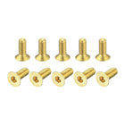 Flat Head Socket Cap Screws, M3-0.5x8mm Brass Inner Hex Drive Fasteners Bolts 12Pcs