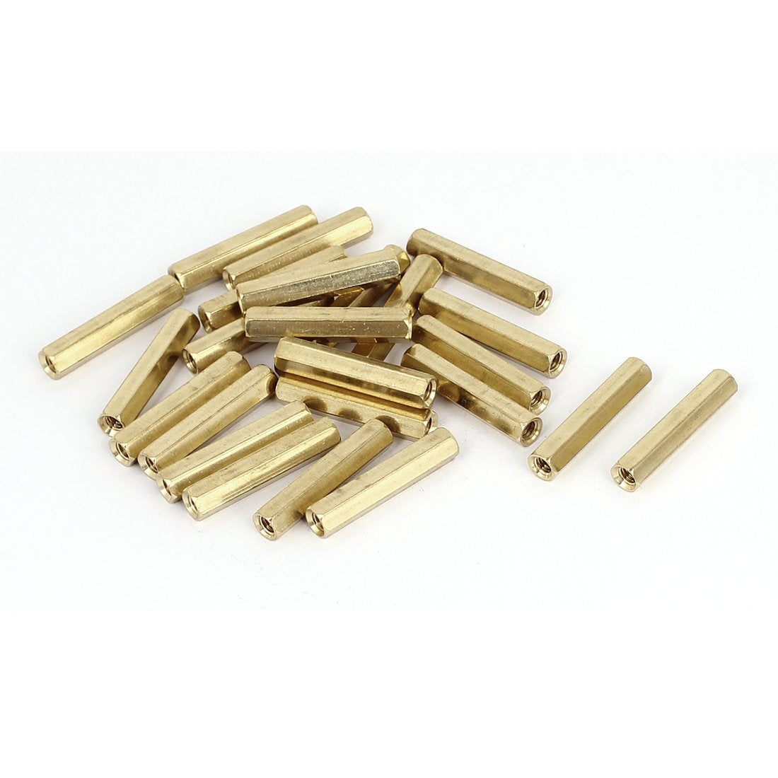 M4 x 30mm Female Threaded Brass Hex Standoff Pillar Spacer Nut 25pcs