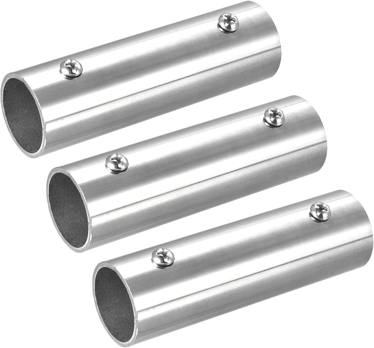 3Pcs Straight Pipe Fitting Connector, 304 Stainless Steel 2-Way Hand Rail Tube Connector 100mm Length, for 1"(25mm) OD Handrail Railing
