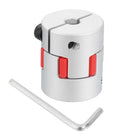 D25 L30 6.35mm to 6.35mm Flexible Plum Shaft Coupling Aluminum Motor Connector Flexible Spider Coupler for 3D Printer CNC Machine and Servo Stepper Motor (Silver Tone/Red)