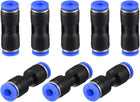 Straight Push Connectors,4mm OD,Plastic Straight Union,Push to Connect Tube Fitting,Push Fit Lock,Blue,8pcs