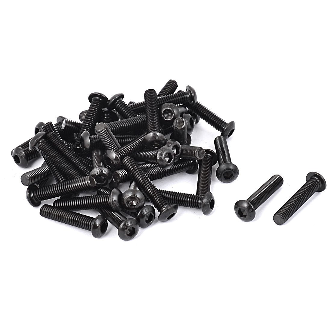 a16011300ux0816 M6x30mm Button Head Hex Socket Cap Screw Bolt Black (Pack of 50)