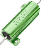 50W 6k Ohm 5% Aluminum Housing Resistor Screw Tap Chassis Mounted Aluminum Case Wirewound Resistor Load Resistors Green 1 pcs