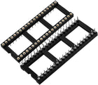 6pcs DIP IC Chip Socket Adaptor 2.54mm Pitch 15.2mm Row Pitch 2 Row 40 Round Pins Soldering