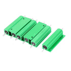 6Pcs Aluminum Housed 100W Watt 50 Ohm 5% Tolerance Fixed Resistor Green