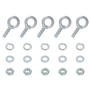 5 Pack M12 Galvanized Carbon Steel Eye Bolts, 1/2" x 1.57" Lifting Ring Eye Bolt with Nuts and Washers Heavy Duty Screw Eye Bolts Kit for Tie Down Straps Indoors Outdoors, Silver