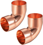 28.58mm ID 90 Degree Copper Elbow Short-Turn Copper Pipe Fitting Connector for Plumbing 1mm Thick 2pcs