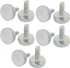 M6x18mm Thread Zinc Plated Knurled Round Head Thumb Screws Silver Blue 10pcs