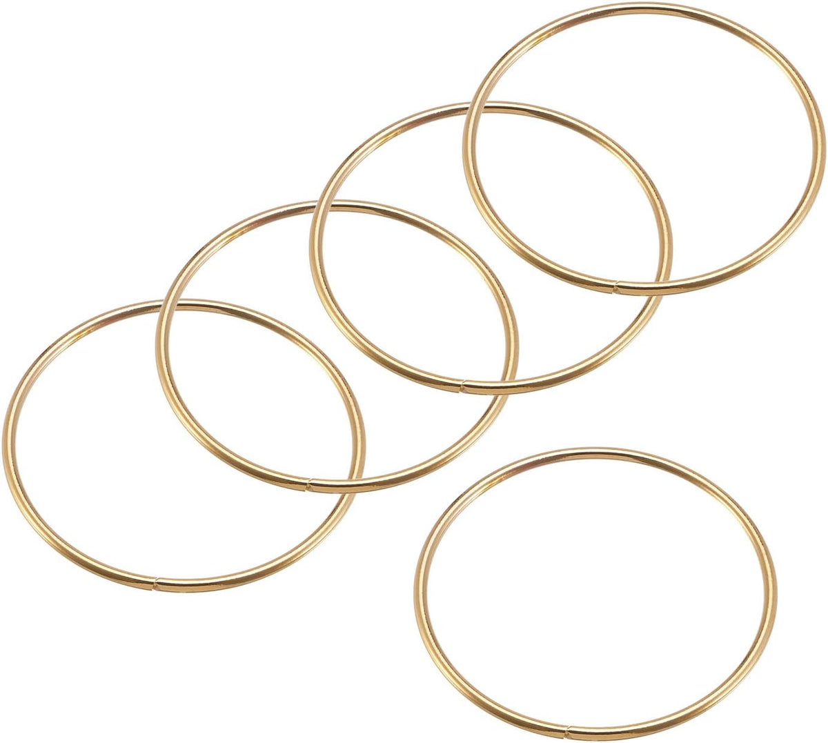 LinkMejor 70mm(2.76") OD Metal O Ring Non-Welded Craft Hoops for DIY Gold Tone 5pcs