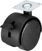 Office Chair Caster Wheels 1.5" Nylon with Brake 360 Degree Top Plate 11LBS Capacity for Furniture Carts Workbench, Black, Pack of 4