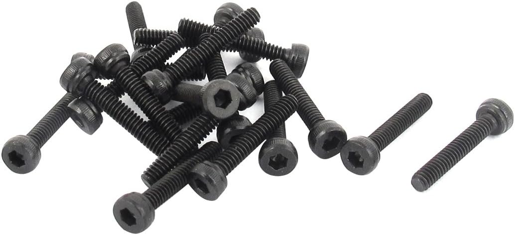 M2 x 12mm 12.9 Alloy Steel Hex Socket Head Cap Screws Bolt Black 20pcs