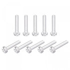 M8x50mm Plastic Phillips Bolts 10pcs PC Pan Head Machine Screws Transparent