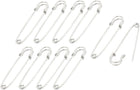 LinkMejor Stainless Steel Sewing Quilting Craft Fastening Safety Pins 3 Inch Length 10pcs Silver Tone