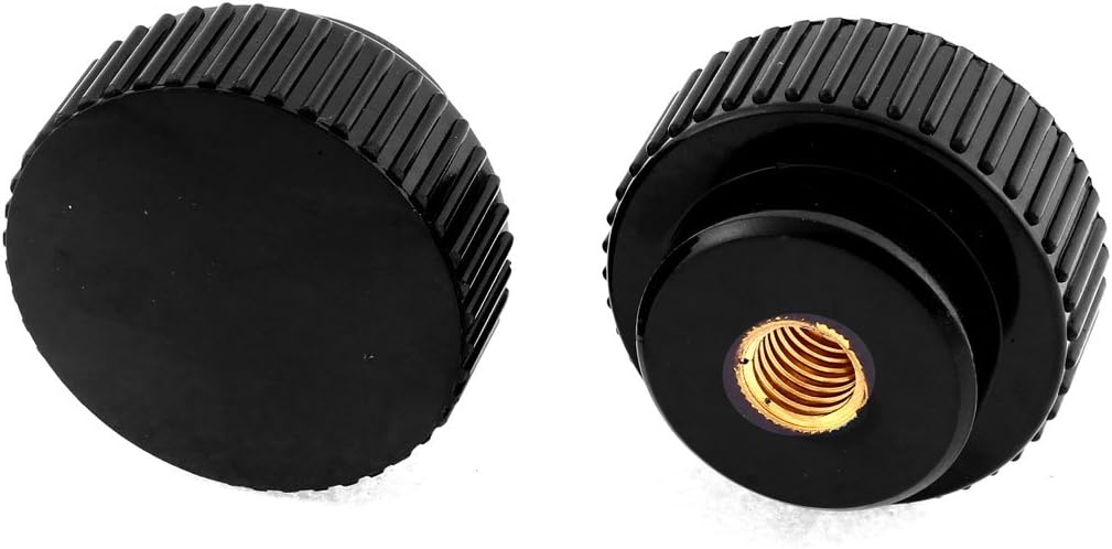 M12 Female Thread 50mm Round Head Screw on Clamping Nuts Knob 2 Pcs