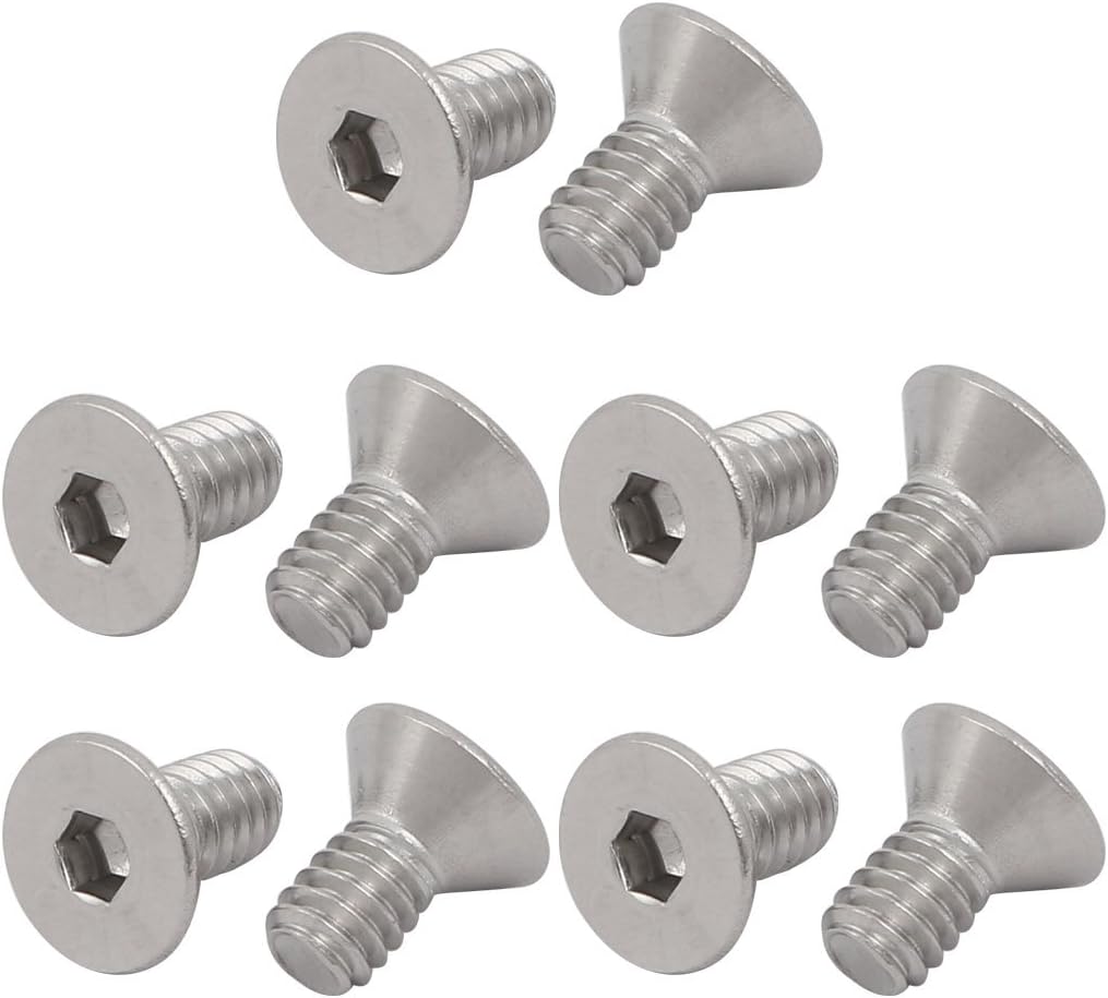 1/4-20 x 1/2" 304 Stainless Steel Flat Head Hex Socket Cap Screw 10pcs