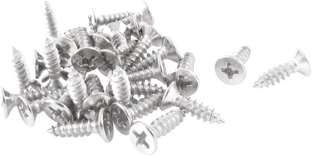 4mmx14mm Self Tapping Phillips Flat Head Sheet Metal Screws 30Pcs