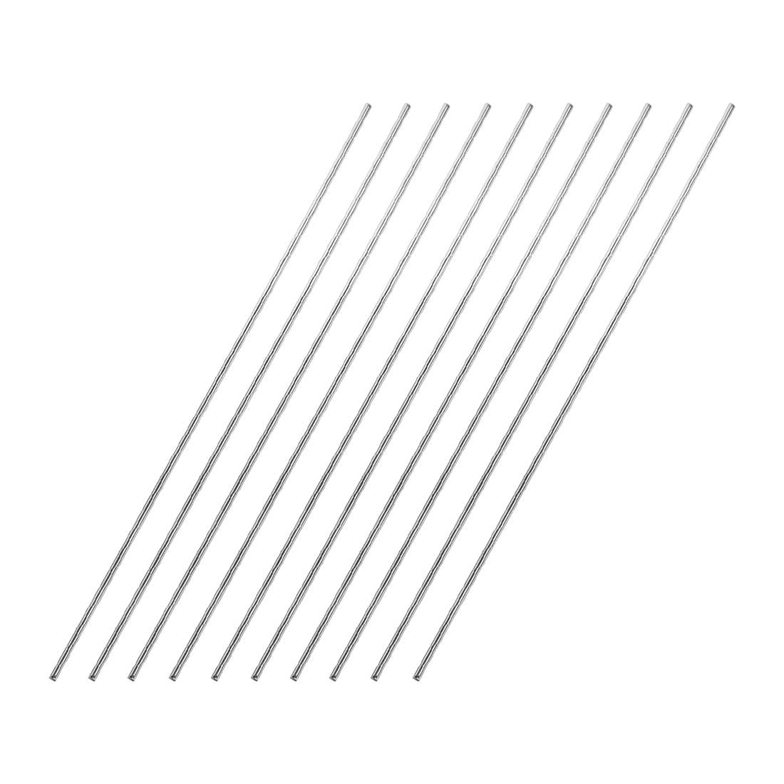 1.5mm x 200mm 304 Stainless Steel Solid Round Rod for DIY Craft - 10pcs