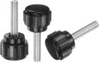 100 osa M4 x 15mm maskotiiniseid nuppi, pöyti-nuppe, plastikkasteeritud ümmispea-nuppe, musta